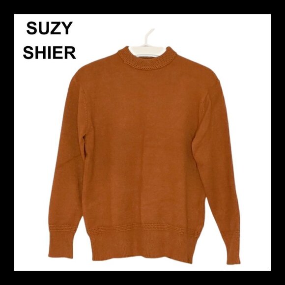 NWOT SUZY SHIER Caramel tan color super soft knit sweater - Picture 1 of 8